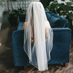 voile mariée blanc bordure transparent classique élégant chainette ondulée tulle fine bridal veils