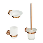 ensemble accessoires salle bain métal or rose moderne porte serviette savon brosse dents