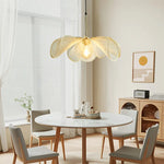 suspension lumineuse tissu blanc translucide moderne salle bain salon restaurant
