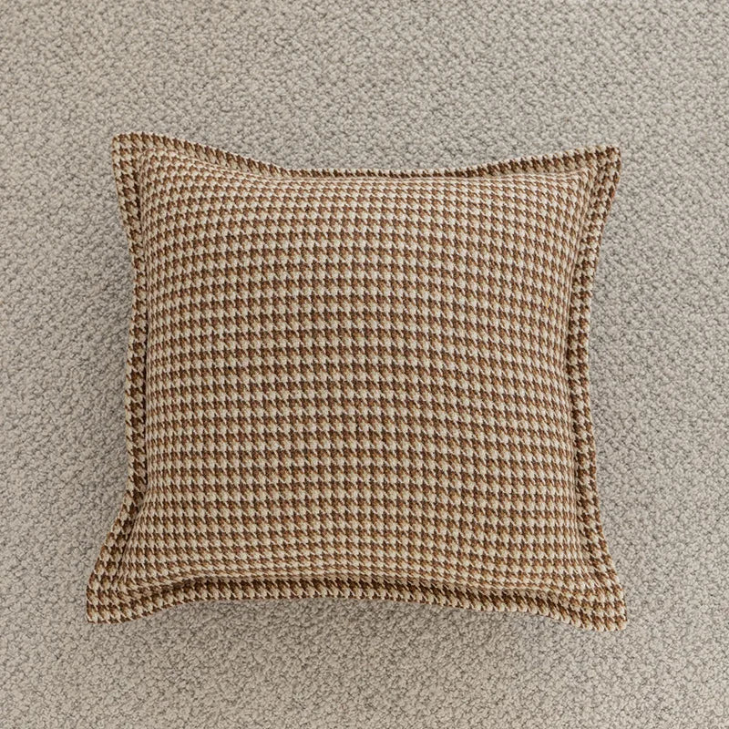 housse coussin polyester géométrique moderne marron blanc décoration canapé voiture