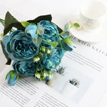 bouquet fleurs artificielles soie décoration maison mariage anniversaire fêtes extérieur roses pivoines classique