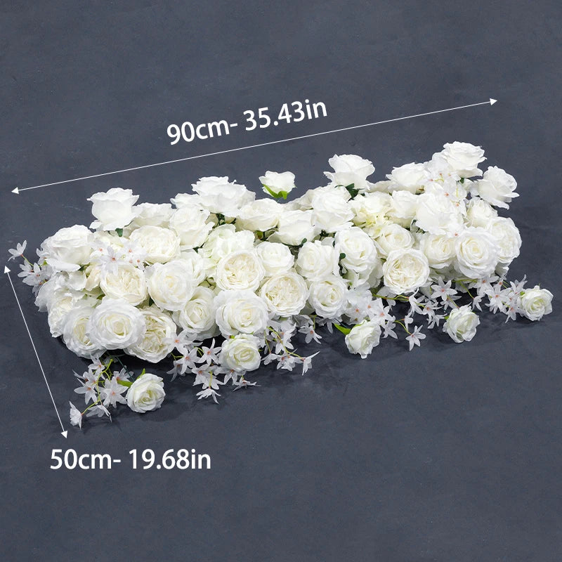 décoration florale mariage blanc romantique arche feuilles extérieur 90cm x50cm événement champêtre élégante