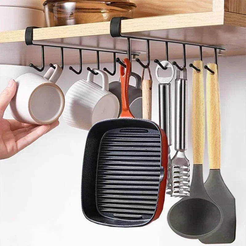 porte verres porte accessoires cuisine clips magnétiques noir blanc modernes pratiques cuillères fourchettes couteaux
