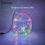 Guirlande lumineuse LED fil cuivre 12V multicolore 5M 10M 50 100 LEDs moderne