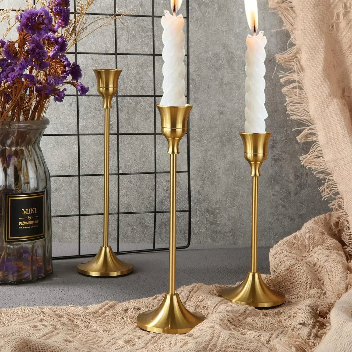 bougeoirs table or noir modernes minimalistes supports bougies grille tailles
