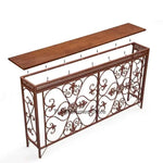 console classique vintage bois ornements floraux marron noir blanc decoration salon couloir