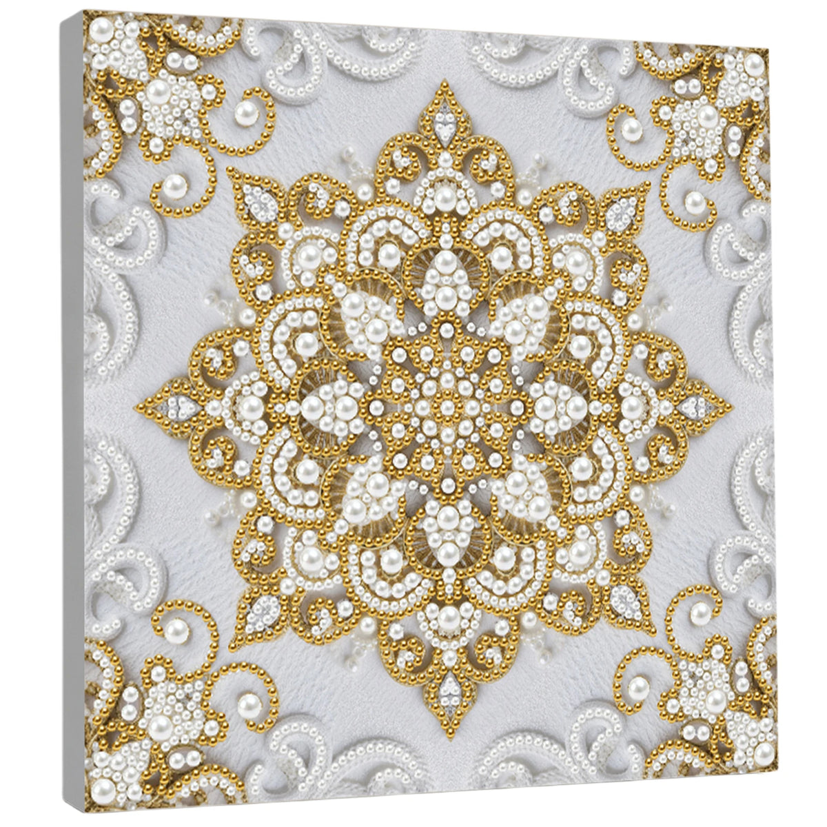 tableau décoratif peinture strass papillons lune étoiles floral contemporain débutant artisanal 25x25cm