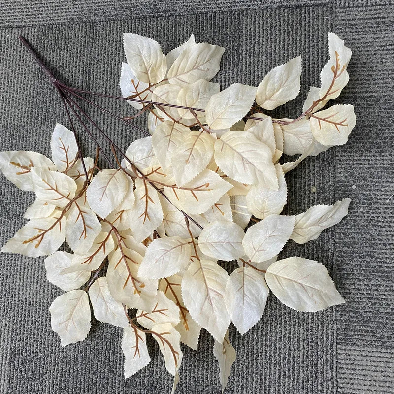 décoration intérieure branche artificielle feuilles orange vert bleu violet rouge naturel