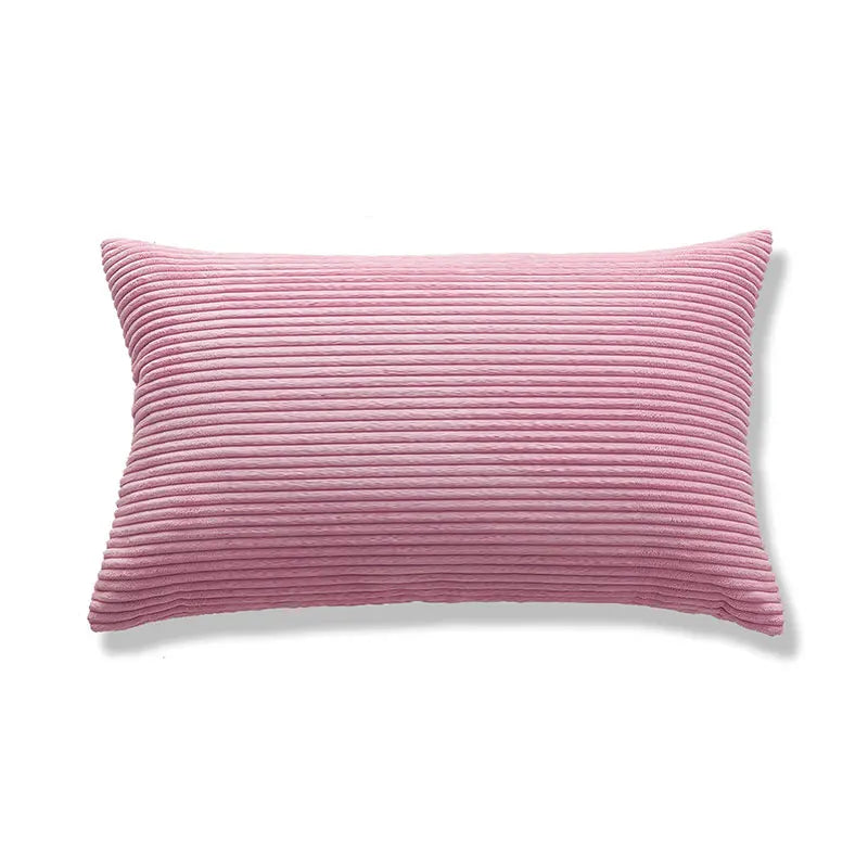 coussin velours rayé marron clair simple imperméable respectueux environnement 30x50cm maison