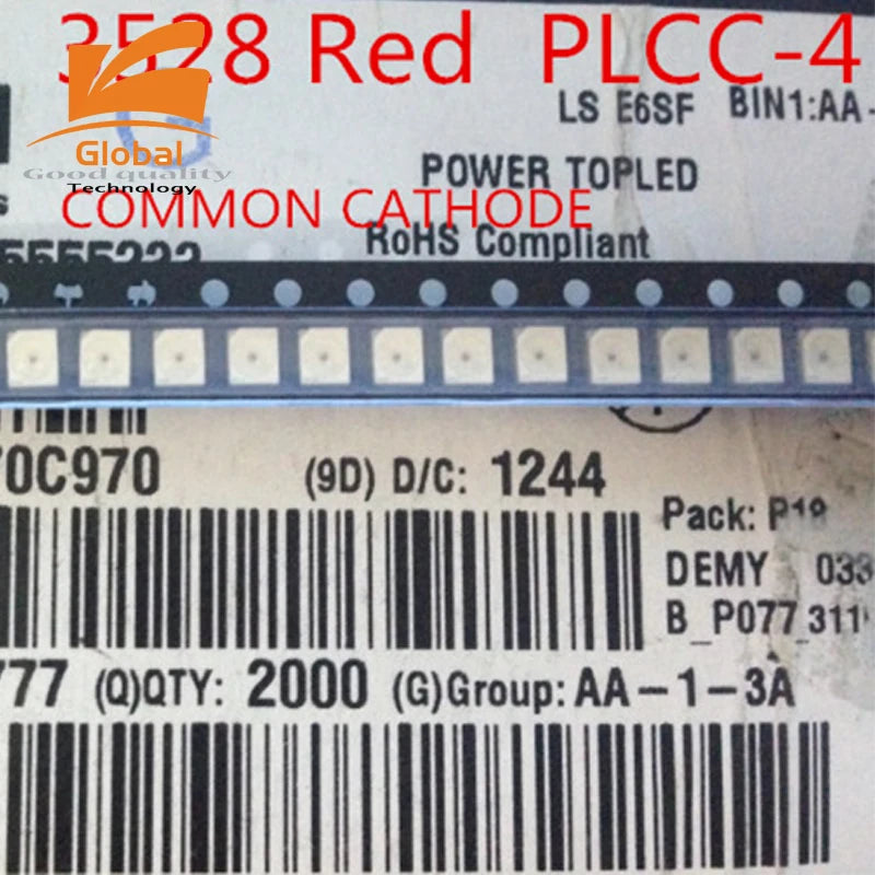 diodes led blanc bleu orange rouge plcc 3528 super lumineuses adhésif opaques