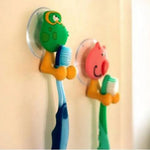 porte brosses dents animaux décoratifs vert jaune rose blanc gris adhésif suction enfants