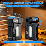 lampe torche rechargeable aimantée portative affichage charge type moderne noire