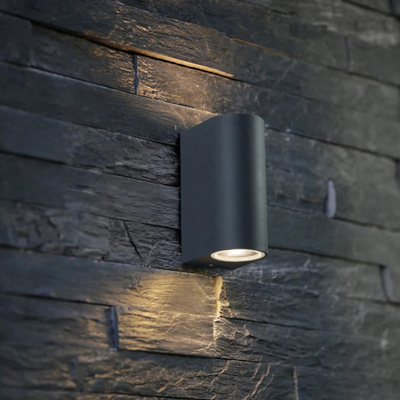 lampe murale led moderne double tête ip65 étanche noir haute basse luminosité