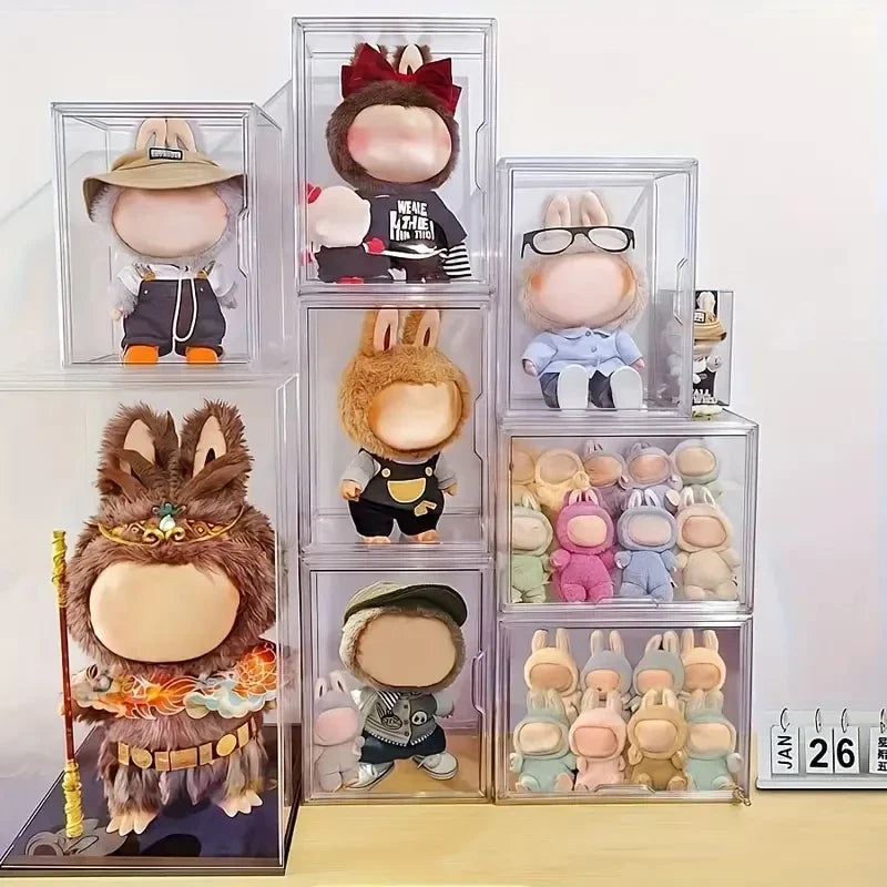 boîtes rangement transparentes empilables figurines modernes boîtes grandes capacités minimalistes ouverture magnétique