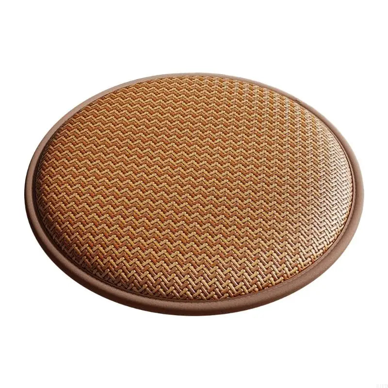 coussin siège rond fibre polyester gris marron clair motif géométrique moderne traditionnel 30cm 35cm