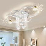 lustre moderne or cristaux scintillants suspension sphérique orientable chambre salon