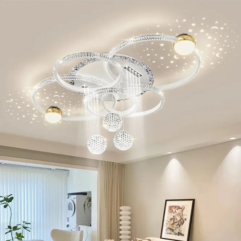 lustre moderne or cristaux scintillants suspension sphérique orientable chambre salon