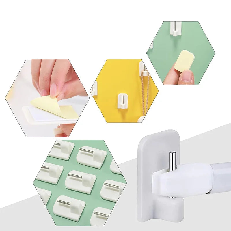 crochets adhésifs blancs plats modernes kit 10 20 pièces utilisation multiple abs autocollants jaunes