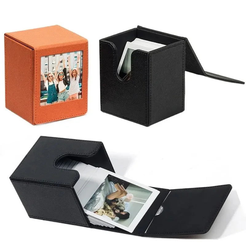Boîte de rangement pour photos 4 pouces en PVC noir