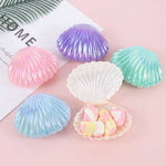 coquillages violet rose vert bleu blanc rayures moderne boîte bijoux maquillage anniversaire mariage