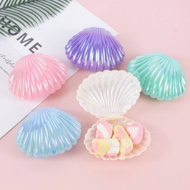 coquillages violet rose vert bleu blanc rayures moderne boîte bijoux maquillage anniversaire mariage