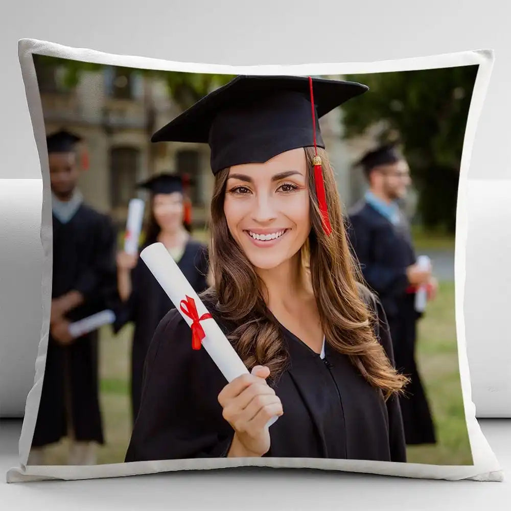 coussin carré moderne imprimé photos famille lavable coton polyester double sided print