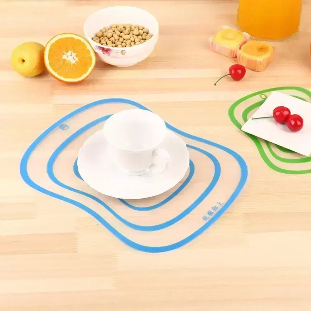 tapis cuisine flexible moderne bleu vert orange rayures concentriques respectueux environnement pratique
