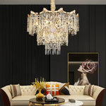 lustre crystal doré moderne élégant led 6000k 4000k 3000k minimaliste haute qualité