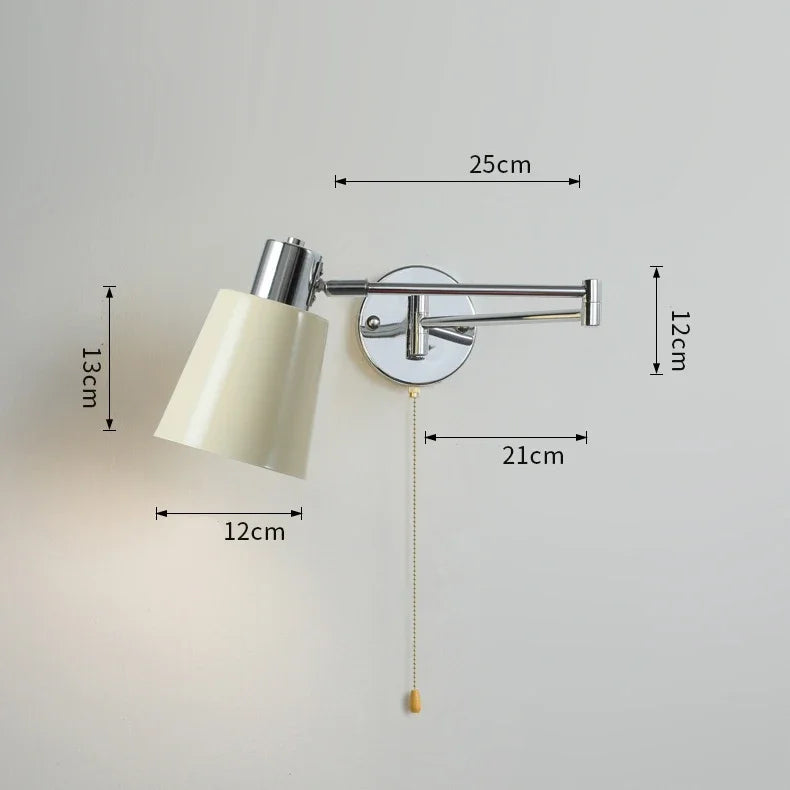 applique murale moderne bras articulé éclairage led blanc crème argenté chambre salon
