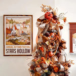affiche murale vintage illustration ville automne festival stars hollow chambre salon decoration print vintage