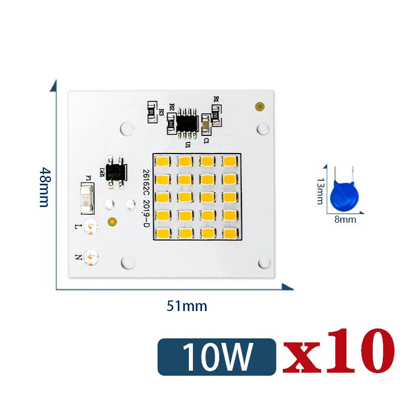 cartes led 10w 20w 30w 50w 100w blanc froide chaude jardin extérieur projecteur diy