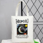 sac main toile cartoonesque blanc moderne sans fermeture éclair poignées écologique événement durable