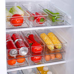 boîtes rangement transparentes moderne poignées crèmes gels lotions fridge organizer