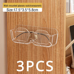 porte lunettes mural blanc gris transparent adhésif moderne minimaliste rangement plastique respectueux environnement