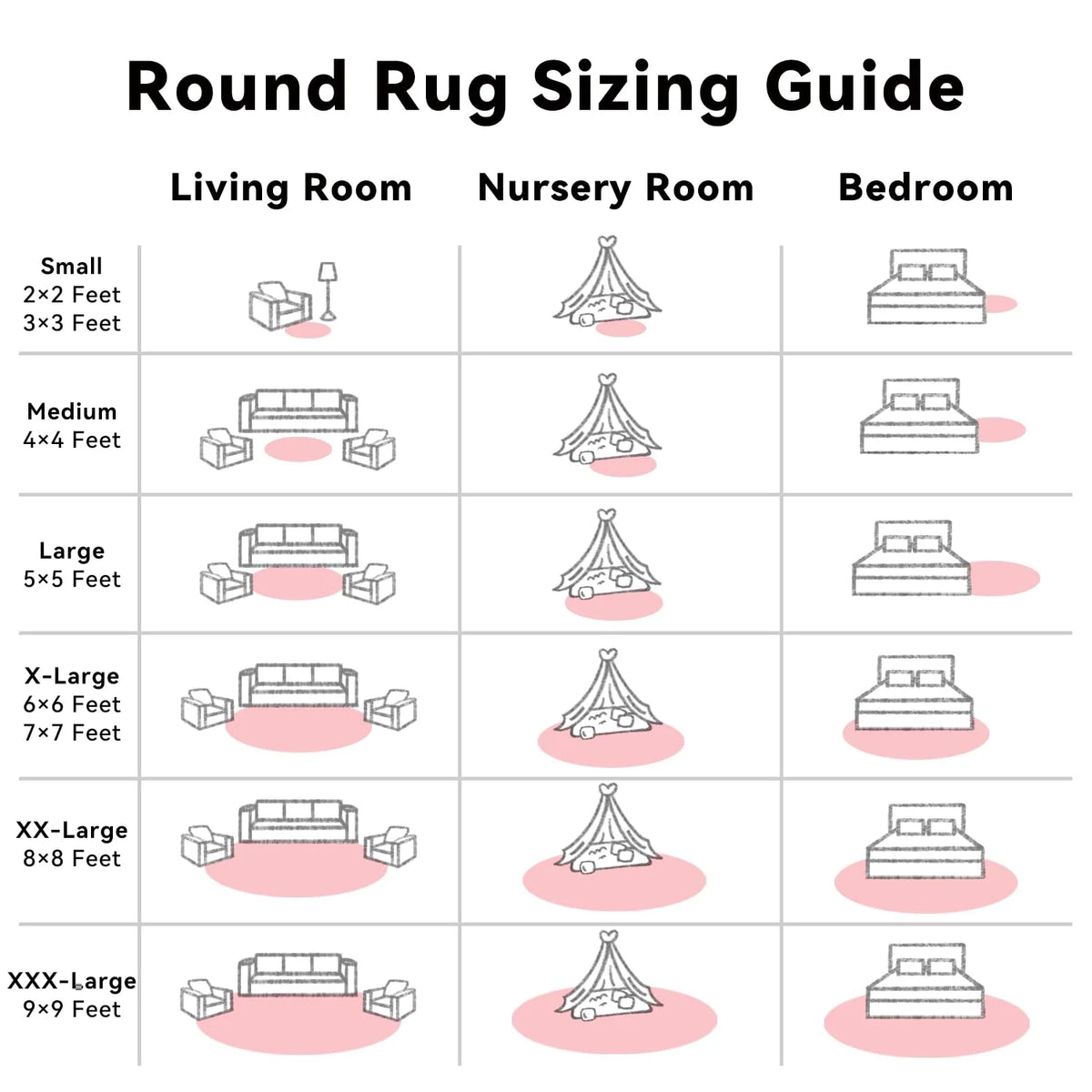 tapis rond doux rose peluche moderne salon chambre coucher voyage pique niqueextérieur