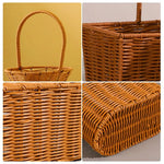 panier tressé marron clair poignée empilable utilisation multiple traditionnel
