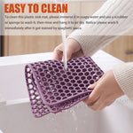 tapis silicone moderne violet jaune noir hexagonal drainage rapide cuisine vaisselle verre