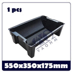 conteneur rangement bobine plastique noir ondulé surface intérieure industrielle utilitaire sd antistatique