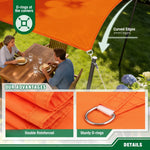voile soleil orange rayures horizontales moderne anti uv patio jardin