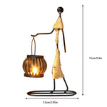 supports bougie métal artisanal figurines humaines couleurs vives mariage décoration intérieure moderne classique