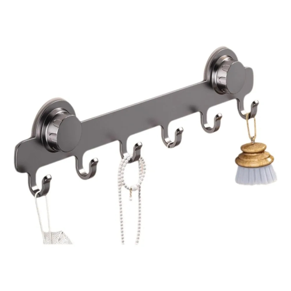 porte serviettes mural ventouse crochets gris moderne salle bain