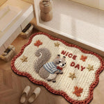 tapis décoratif intérieur antidérapant motifs animaux ours chat enfantin texture poilue