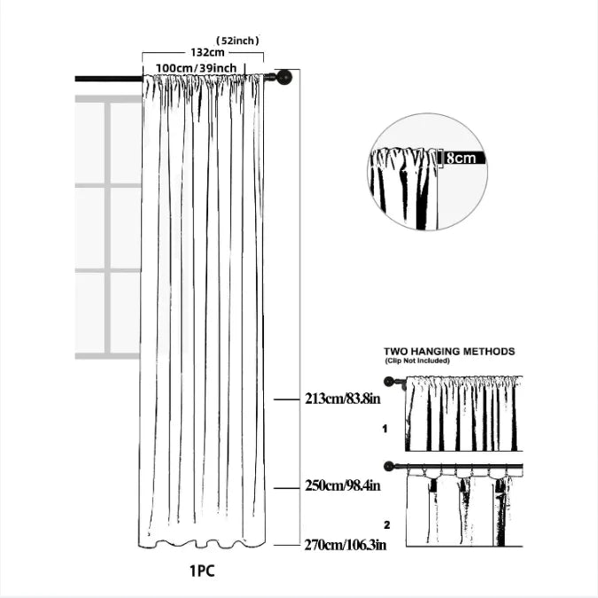 rideau blanc transparent triangles géométriques moderne tulle polyester inclusion clips rubans suspension chambre salonhôtel