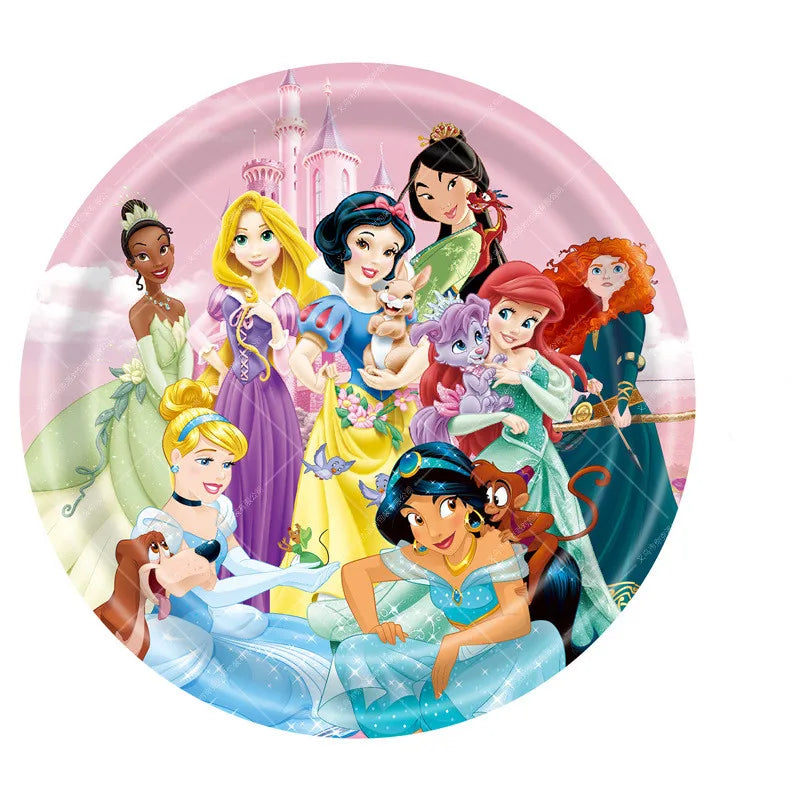 Vaisselle jetable colorée pour événement enfant avec motif dessin animé
