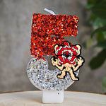 bougies glitter tête lion rouge blanche noire anniversaire décoration fête thème animalier enfants événement