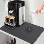 tapis protection machine anti goutte cuisine moderne rectangulaire absorption eau noir bleu