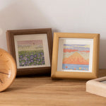 cadres photo miniatures bois illustrés paysages abstraits bohèmes multicolores adultes
