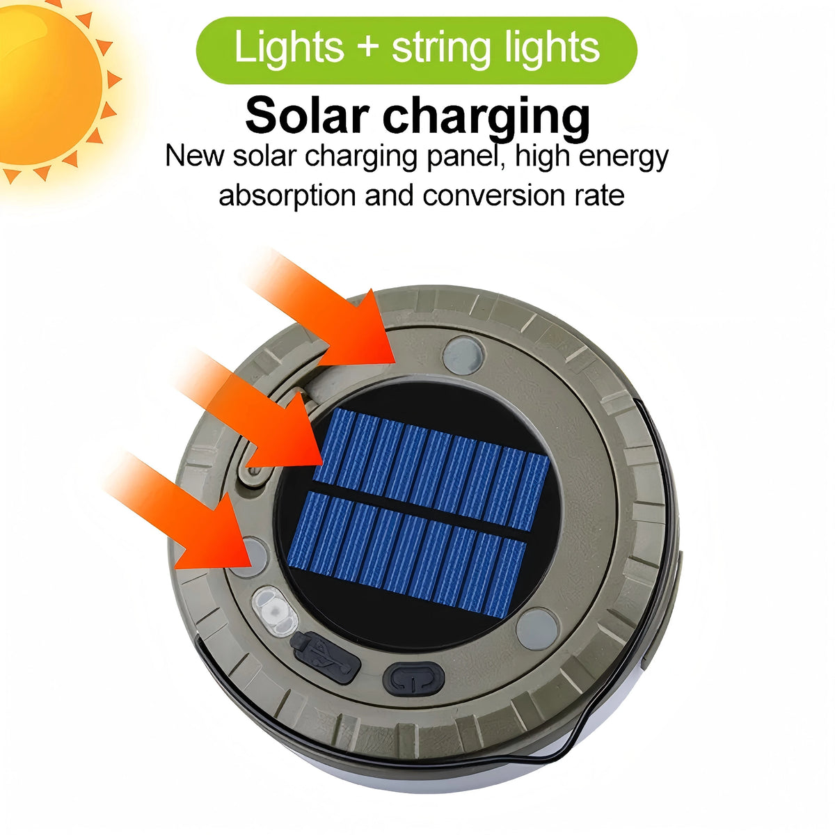 lampe camping solaire guirlande lumineuse led multiple modes charge type