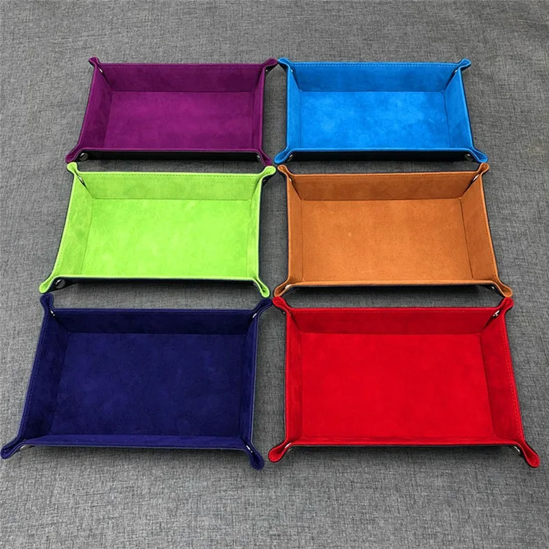 plateau rangement velours moderne pliable violet bleu rouge vert