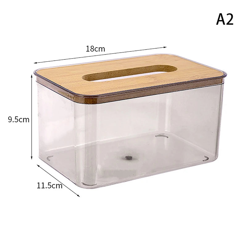 boîte mouchoirs moderne plastique transparent texture bois papier toilette élégant rangement salon